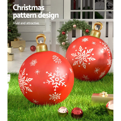 Jingle Jollys Occasions > Christmas > Christmas Decorations Jingle Jollys Christmas Inflatable Ball Bauble 60cm Outdoor Decoration Red