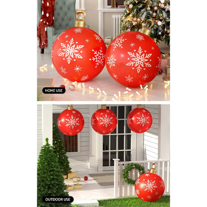 Jingle Jollys Occasions > Christmas > Christmas Decorations Jingle Jollys Christmas Inflatable Ball Bauble 60cm Outdoor Decoration Red