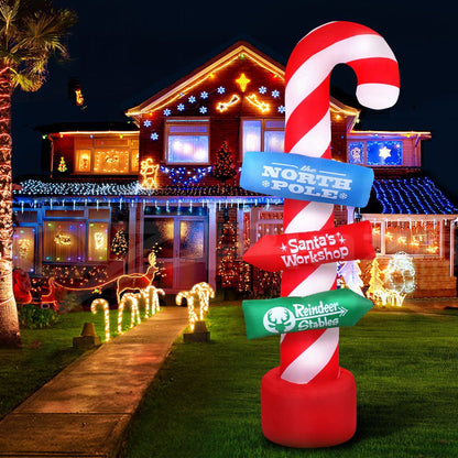 Jingle Jollys Occasions > Christmas > Christmas Decorations Jingle Jollys Christmas Inflatable Candy Pole 2.4M Illuminated Decorations