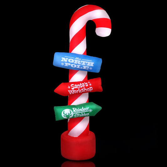 Jingle Jollys Occasions > Christmas > Christmas Decorations Jingle Jollys Christmas Inflatable Candy Pole 2.4M Illuminated Decorations