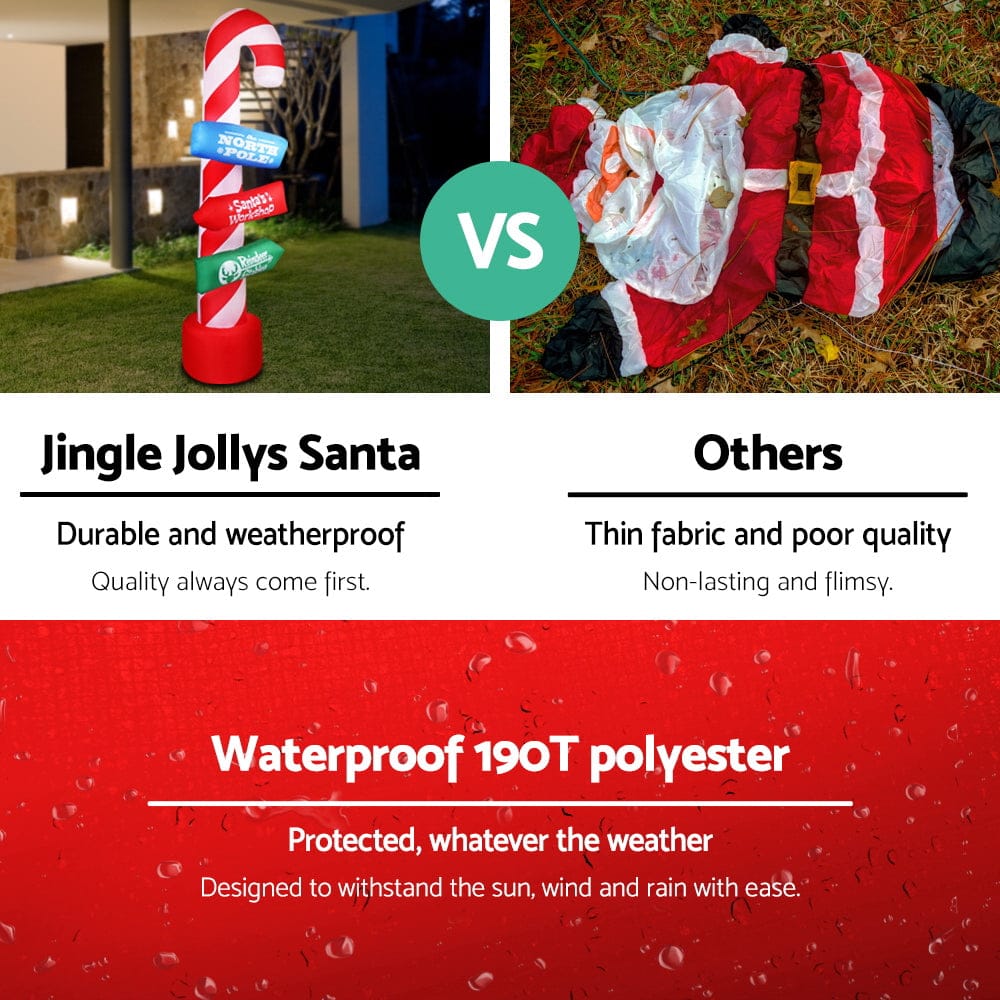 Jingle Jollys Occasions > Christmas > Christmas Decorations Jingle Jollys Christmas Inflatable Candy Pole 2.4M Illuminated Decorations