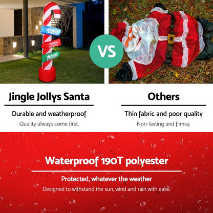 Jingle Jollys Occasions > Christmas > Christmas Decorations Jingle Jollys Christmas Inflatable Candy Pole 2.4M Illuminated Decorations