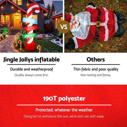 Jingle Jollys Occasions > Christmas > Christmas Decorations Jingle Jollys Christmas Inflatable Candy Pole 2.4M Illuminated Decorations