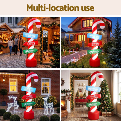 Jingle Jollys Occasions > Christmas > Christmas Decorations Jingle Jollys Christmas Inflatable Candy Pole 2.4M Illuminated Decorations