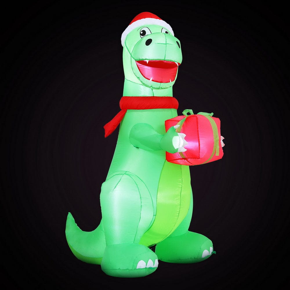 Jingle Jollys Occasions > Christmas > Christmas Decorations Jingle Jollys Christmas Inflatable Dinosaur 1.8M Height LED Decorations Illuminated
