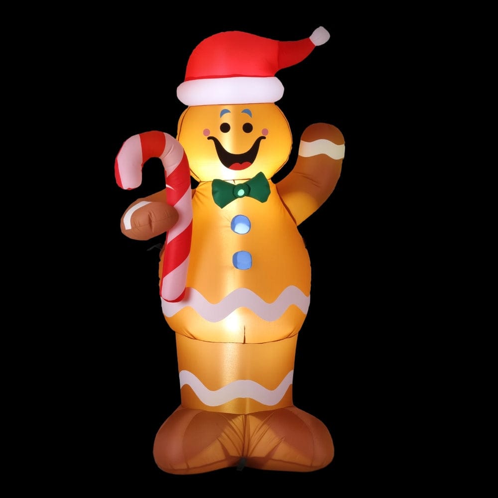 Jingle Jollys Occasions > Christmas > Christmas Decorations Jingle Jollys Christmas Inflatable Gingerbread Man 1.5M Height LED Decorations Illuminated