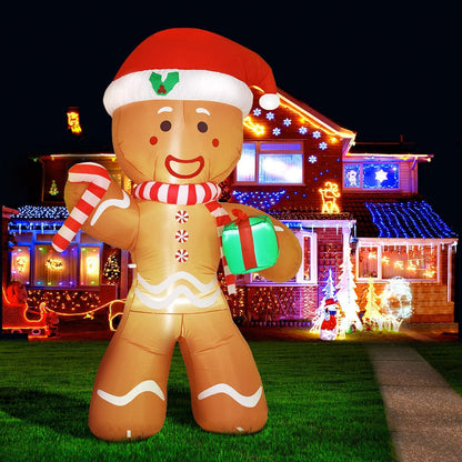 Jingle Jollys Occasions > Christmas > Christmas Decorations Jingle Jollys Christmas Inflatable Gingerbread Man 2.4M Illuminated Decorations