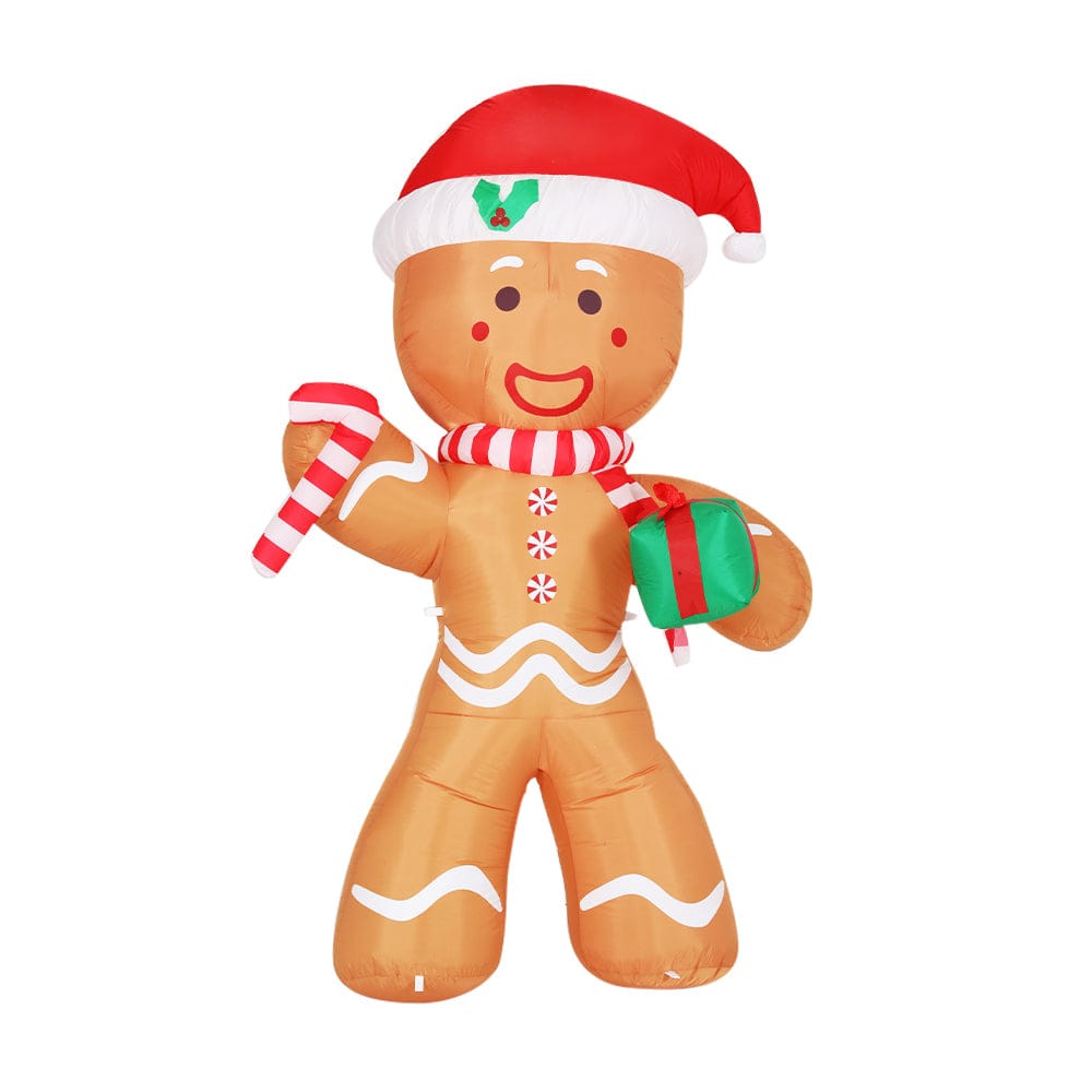 Jingle Jollys Occasions > Christmas > Christmas Decorations Jingle Jollys Christmas Inflatable Gingerbread Man 2.4M Illuminated Decorations