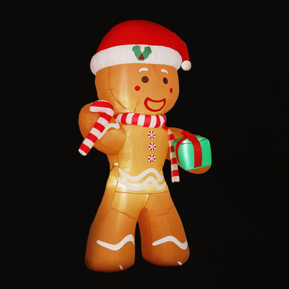 Jingle Jollys Occasions > Christmas > Christmas Decorations Jingle Jollys Christmas Inflatable Gingerbread Man 2.4M Illuminated Decorations