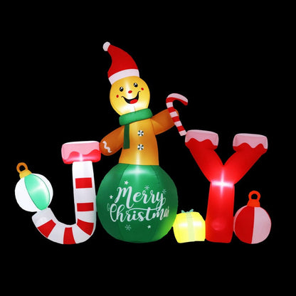 Jingle Jollys Occasions > Christmas > Christmas Decorations Jingle Jollys Christmas Inflatable Gingerman Joy 3M Long Outdoor Decorations Illuminated