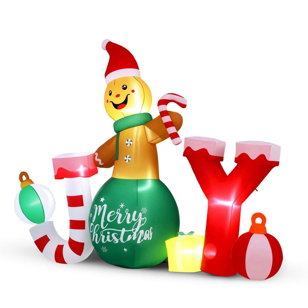 Jingle Jollys Occasions > Christmas > Christmas Decorations Jingle Jollys Christmas Inflatable Gingerman Joy 3M Long Outdoor Decorations Illuminated