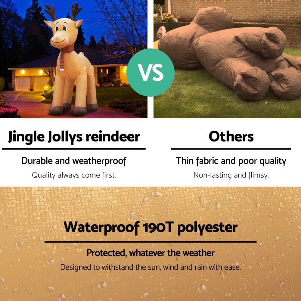 Jingle Jollys Occasions > Christmas > Christmas Decorations Jingle Jollys Christmas Inflatable Reindeer 5M Illuminated Decorations