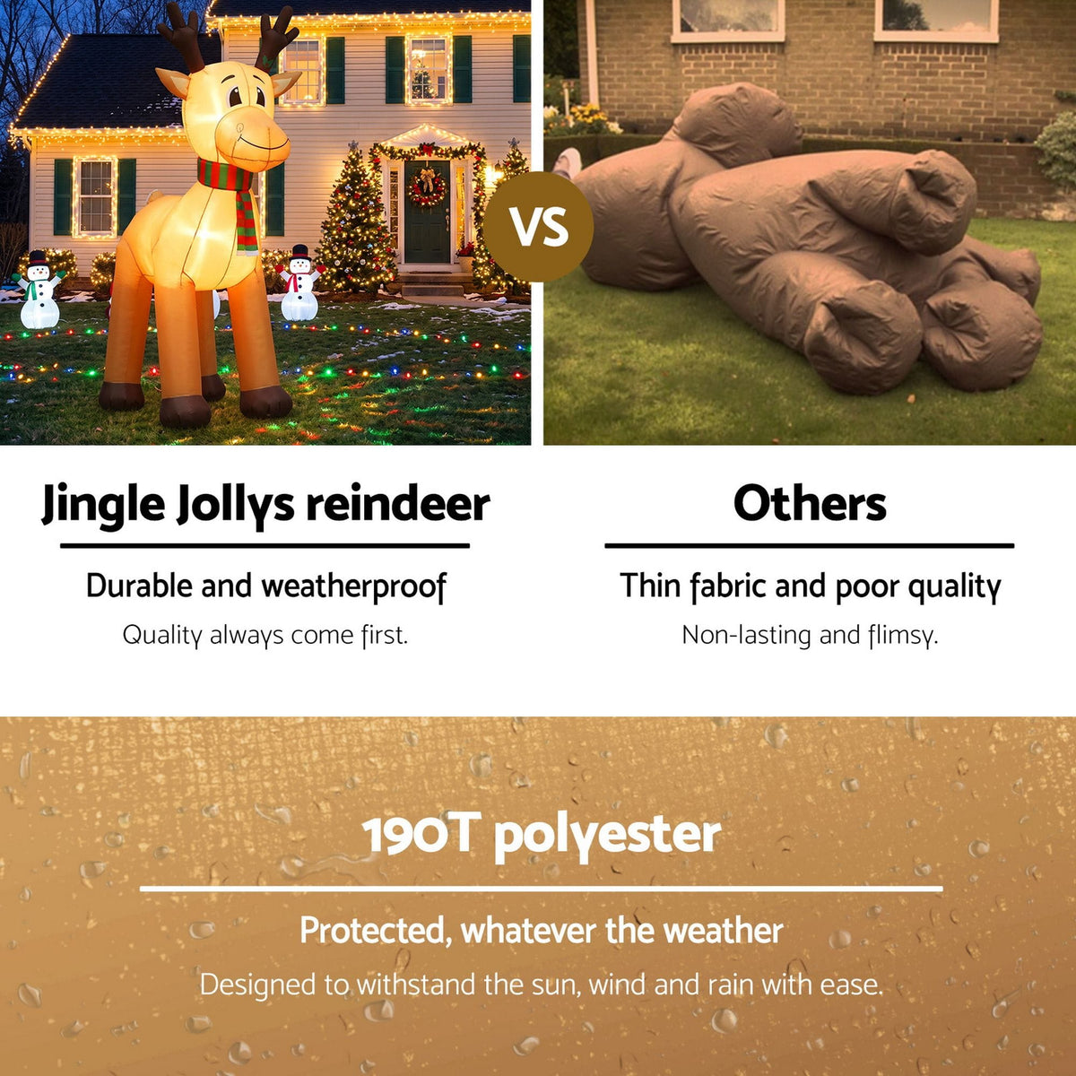 Jingle Jollys Occasions > Christmas > Christmas Decorations Jingle Jollys Christmas Inflatable Reindeer 5M Illuminated Decorations