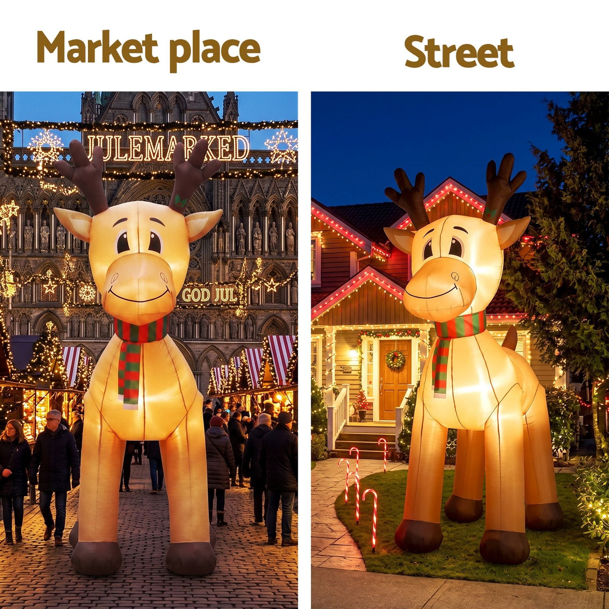 Jingle Jollys Occasions > Christmas > Christmas Decorations Jingle Jollys Christmas Inflatable Reindeer 5M Illuminated Decorations