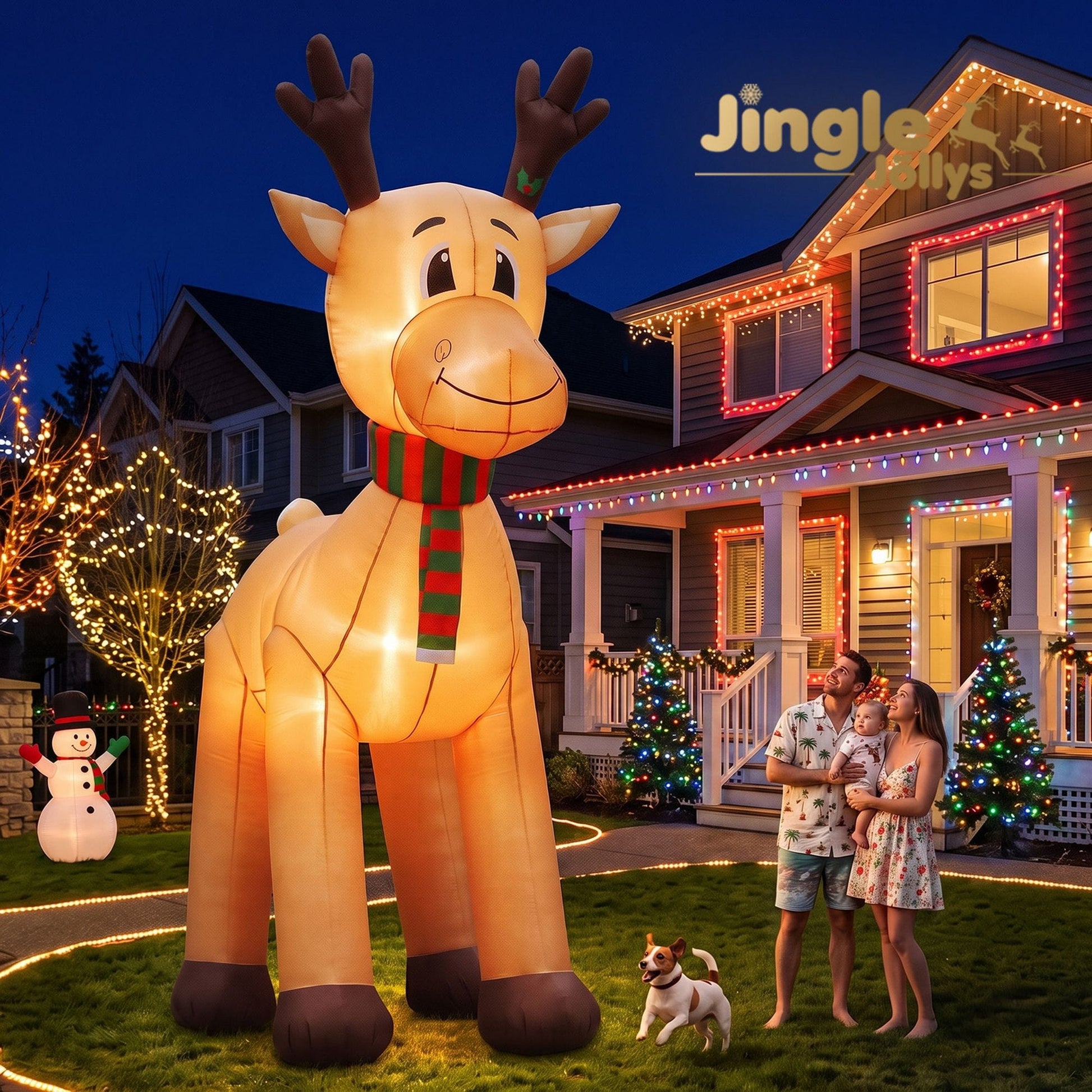 Jingle Jollys Occasions > Christmas > Christmas Decorations Jingle Jollys Christmas Inflatable Reindeer 5M Illuminated Decorations