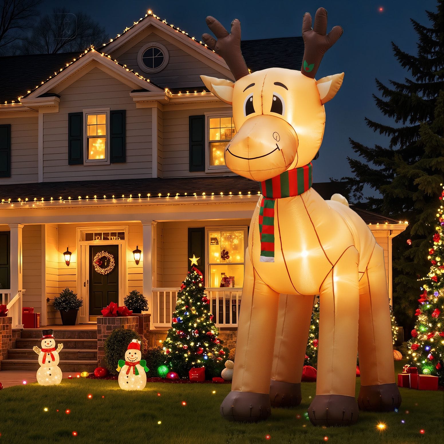 Jingle Jollys Occasions > Christmas > Christmas Decorations Jingle Jollys Christmas Inflatable Reindeer 5M Illuminated Decorations