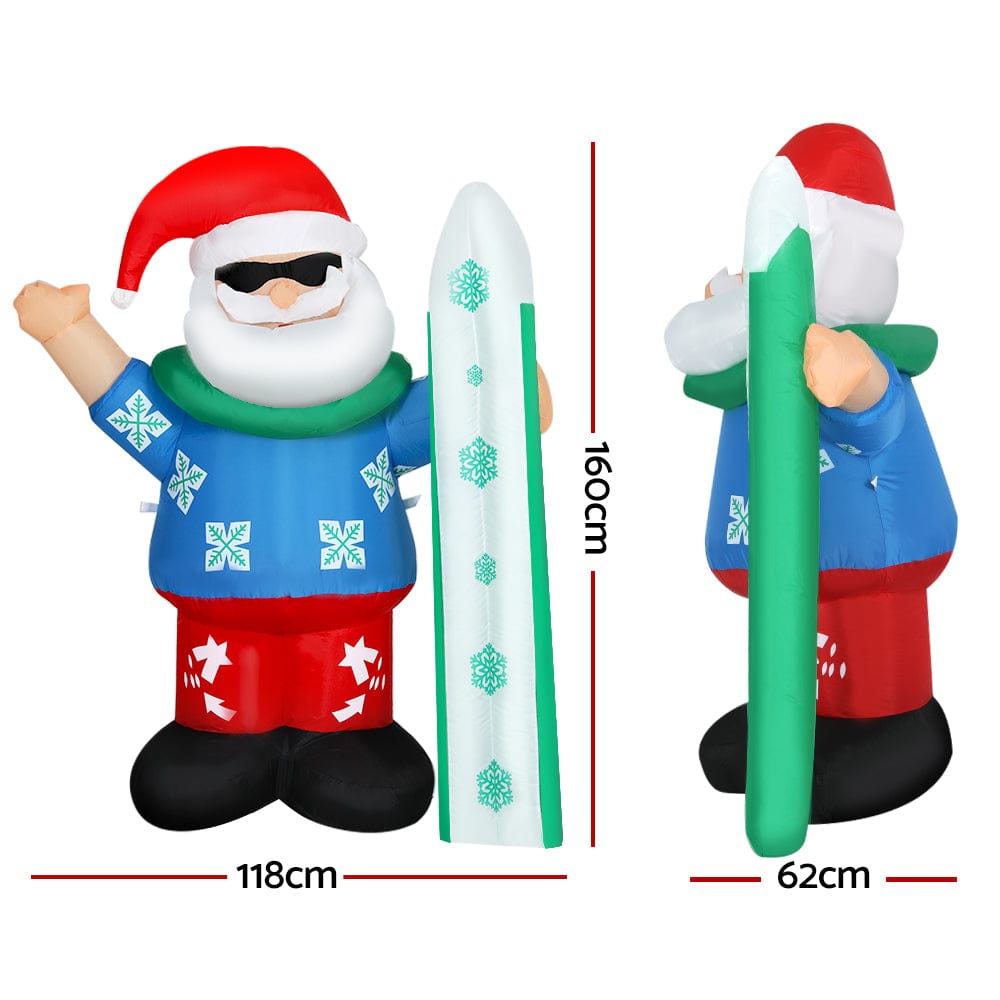 Jingle Jollys Occasions > Christmas > Christmas Decorations Jingle Jollys Christmas Inflatable Santa 1.6M Illuminated Decorations