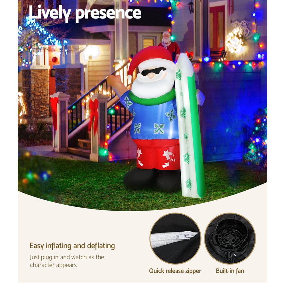 Jingle Jollys Occasions > Christmas > Christmas Decorations Jingle Jollys Christmas Inflatable Santa 1.6M Illuminated Decorations