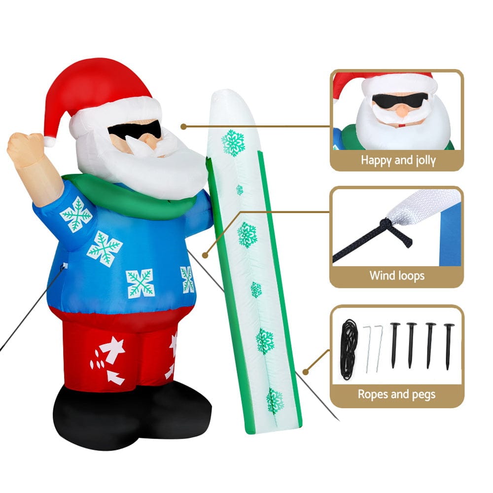 Jingle Jollys Occasions > Christmas > Christmas Decorations Jingle Jollys Christmas Inflatable Santa 1.6M Illuminated Decorations