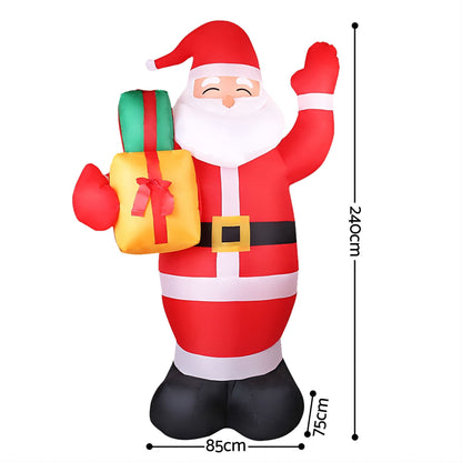 Jingle Jollys Occasions > Christmas > Christmas Decorations Jingle Jollys Christmas Inflatable Santa 2.4M Illuminated Decorations