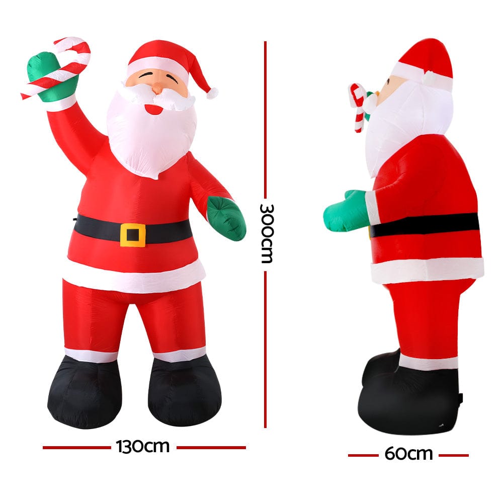 Jingle Jollys Occasions > Christmas > Christmas Decorations Jingle Jollys Christmas Inflatable Santa 3M Illuminated Decorations