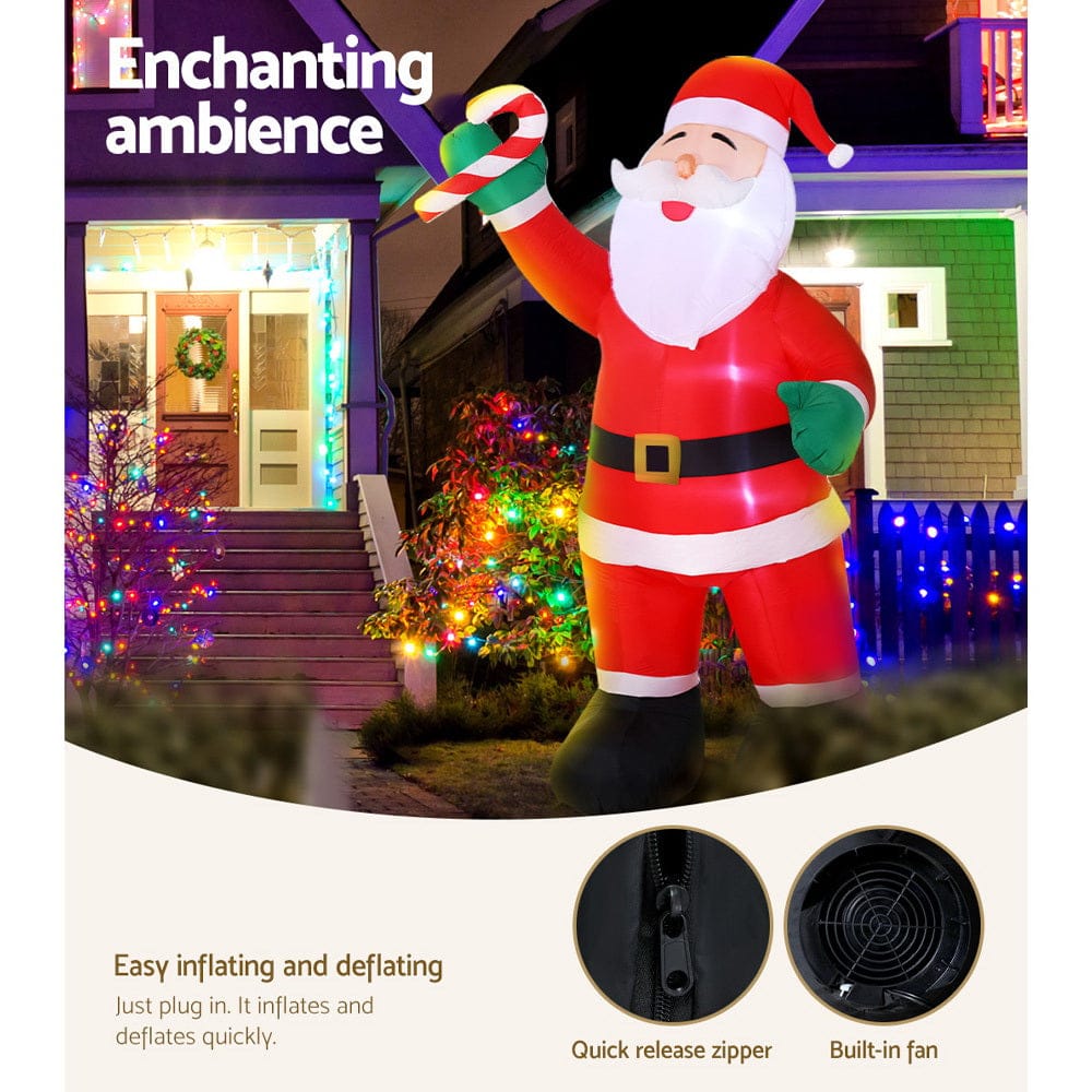 Jingle Jollys Occasions > Christmas > Christmas Decorations Jingle Jollys Christmas Inflatable Santa 3M Illuminated Decorations