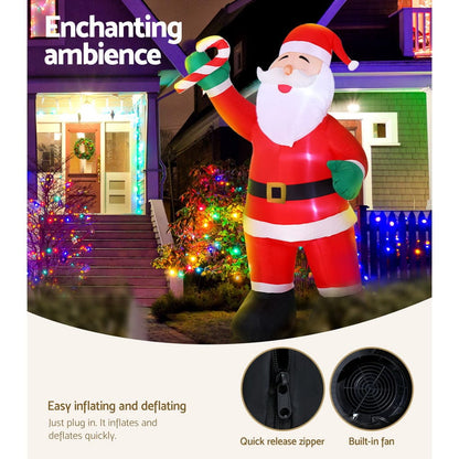 Jingle Jollys Occasions > Christmas > Christmas Decorations Jingle Jollys Christmas Inflatable Santa 3M Illuminated Decorations