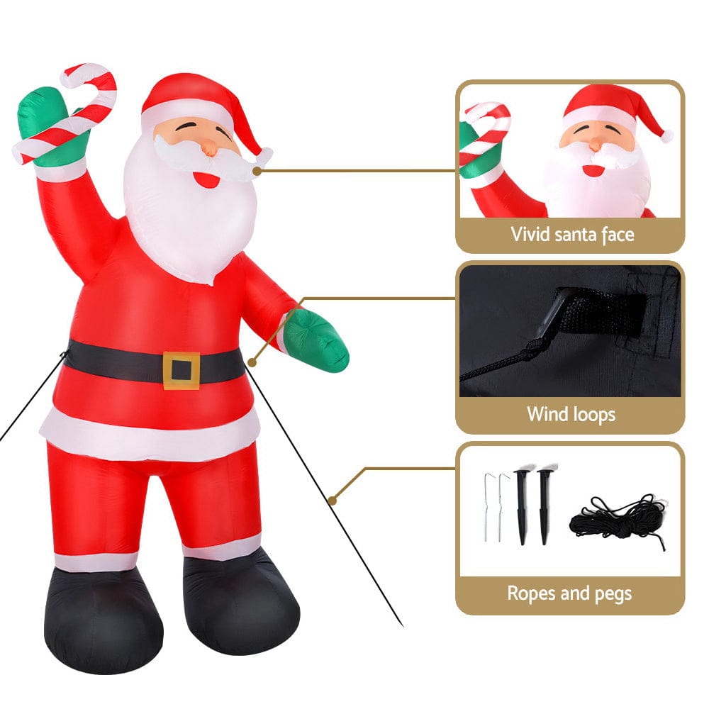 Jingle Jollys Occasions > Christmas > Christmas Decorations Jingle Jollys Christmas Inflatable Santa 3M Illuminated Decorations