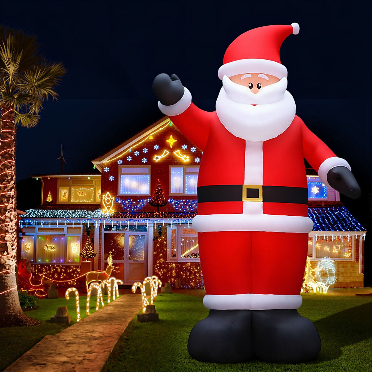 Jingle Jollys Occasions > Christmas > Christmas Decorations Jingle Jollys Christmas Inflatable Santa 5M Illuminated Decorations