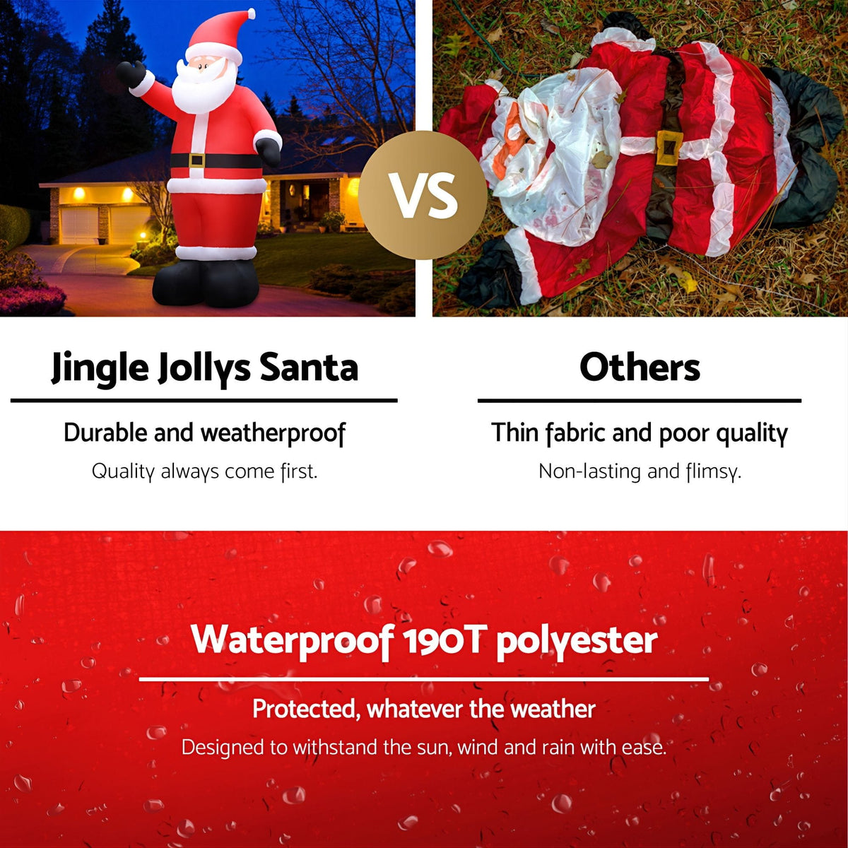 Jingle Jollys Occasions > Christmas > Christmas Decorations Jingle Jollys Christmas Inflatable Santa 5M Illuminated Decorations