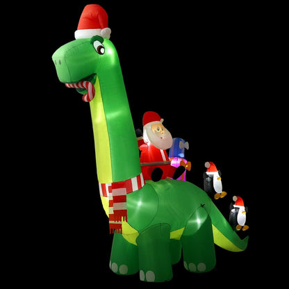 Jingle Jollys Occasions > Christmas > Christmas Decorations Jingle Jollys Christmas Inflatable Santa Dinosaur 3.8M Illuminated Decorations