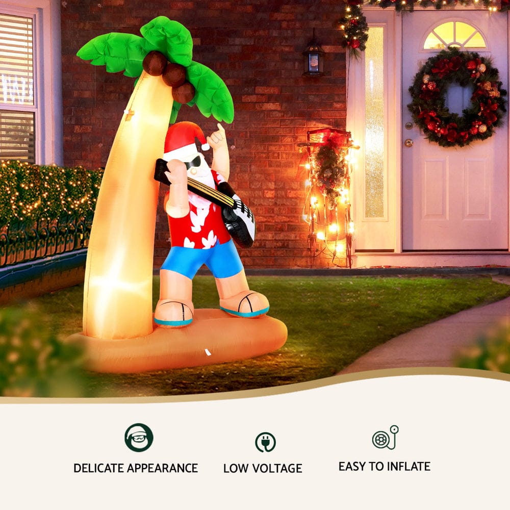 Jingle Jollys Occasions > Christmas > Christmas Decorations Jingle Jollys Christmas Inflatable Santa Guitar 2.1M Led Illuminated Decorations