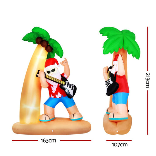 Jingle Jollys Occasions > Christmas > Christmas Decorations Jingle Jollys Christmas Inflatable Santa Guitar 2.1M Led Illuminated Decorations