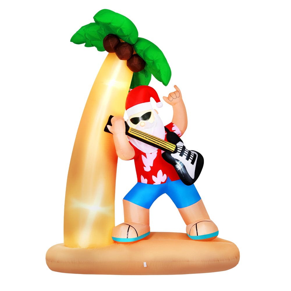 Jingle Jollys Occasions > Christmas > Christmas Decorations Jingle Jollys Christmas Inflatable Santa Guitar 2.1M Led Illuminated Decorations