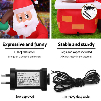 Jingle Jollys Occasions > Christmas > Christmas Decorations Jingle Jollys Christmas Inflatable Santa Illuminated Decorations