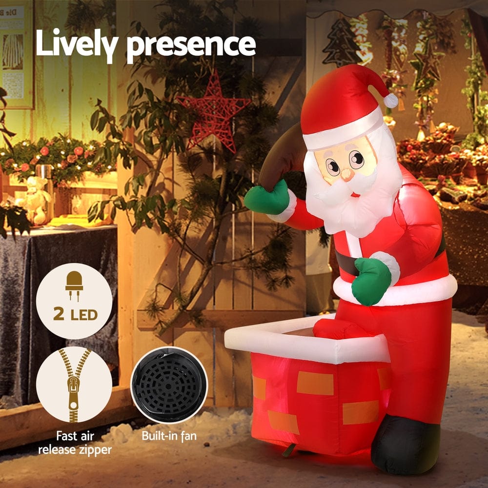 Jingle Jollys Occasions > Christmas > Christmas Decorations Jingle Jollys Christmas Inflatable Santa Illuminated Decorations
