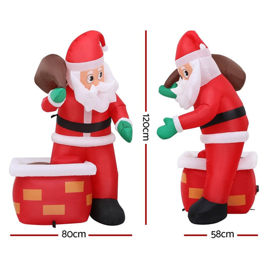 Jingle Jollys Occasions > Christmas > Christmas Decorations Jingle Jollys Christmas Inflatable Santa Illuminated Decorations