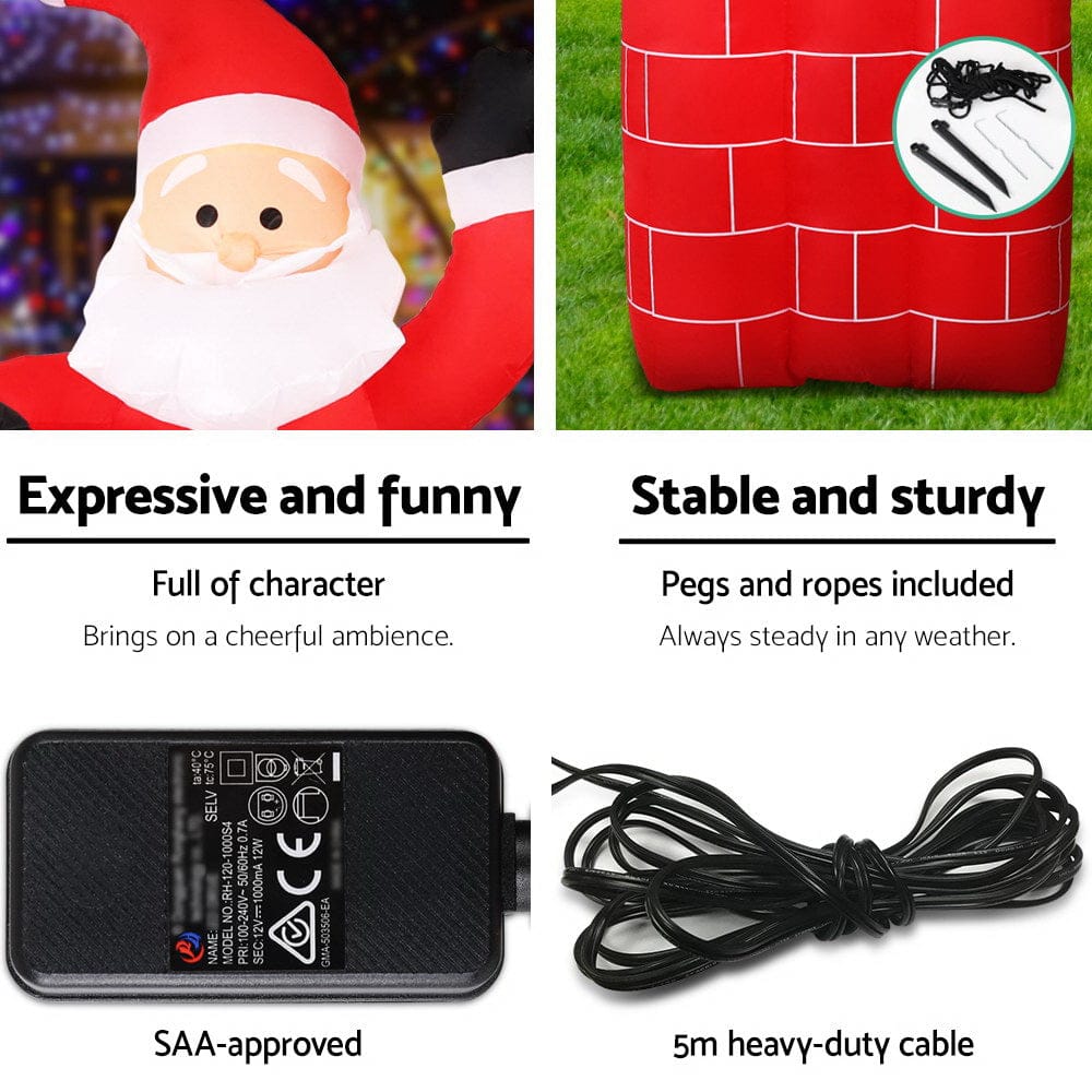 Jingle Jollys Occasions > Christmas > Christmas Decorations Jingle Jollys Christmas Inflatable Santa Pop Up 1.8M Illuminated Decorations