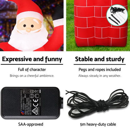 Jingle Jollys Occasions > Christmas > Christmas Decorations Jingle Jollys Christmas Inflatable Santa Pop Up 1.8M Illuminated Decorations