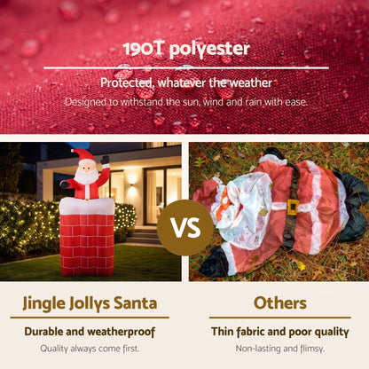 Jingle Jollys Occasions > Christmas > Christmas Decorations Jingle Jollys Christmas Inflatable Santa Pop Up 1.8M Illuminated Decorations