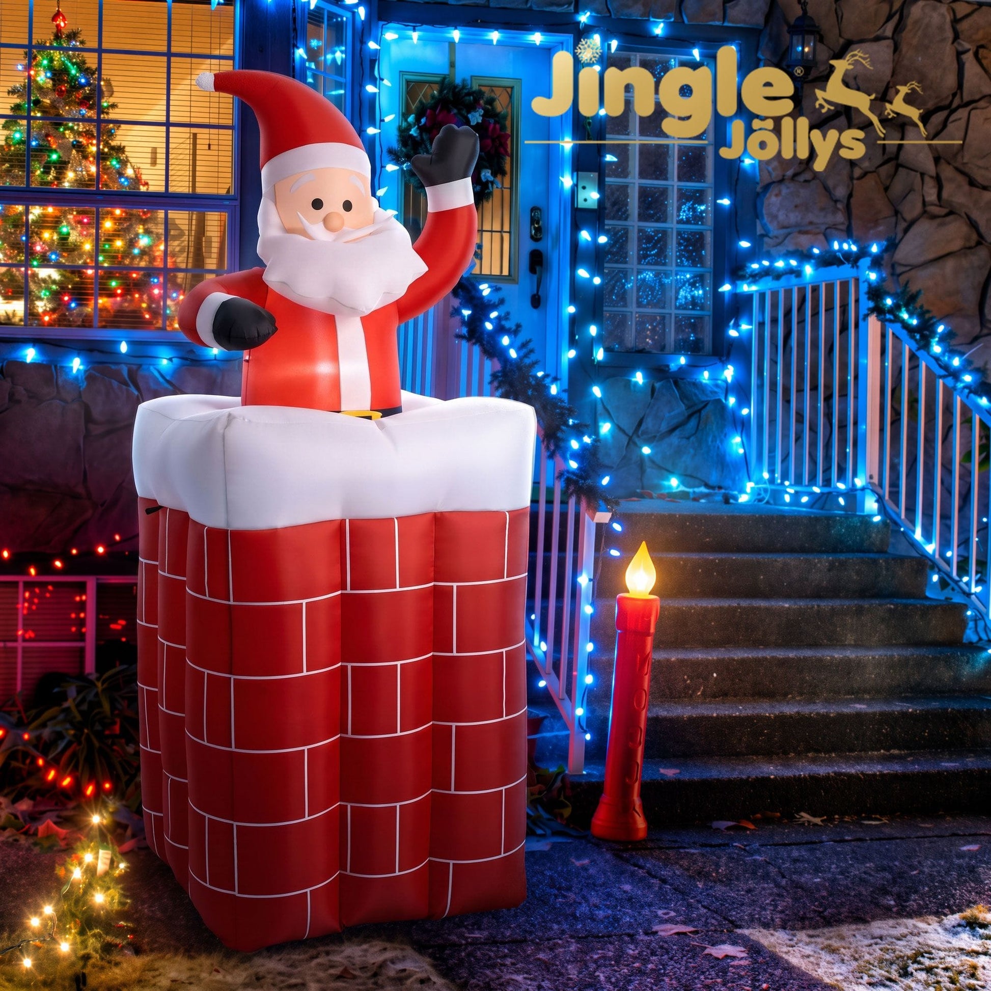 Jingle Jollys Occasions > Christmas > Christmas Decorations Jingle Jollys Christmas Inflatable Santa Pop Up 1.8M Illuminated Decorations