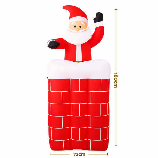 Jingle Jollys Occasions > Christmas > Christmas Decorations Jingle Jollys Christmas Inflatable Santa Pop Up 1.8M Illuminated Decorations