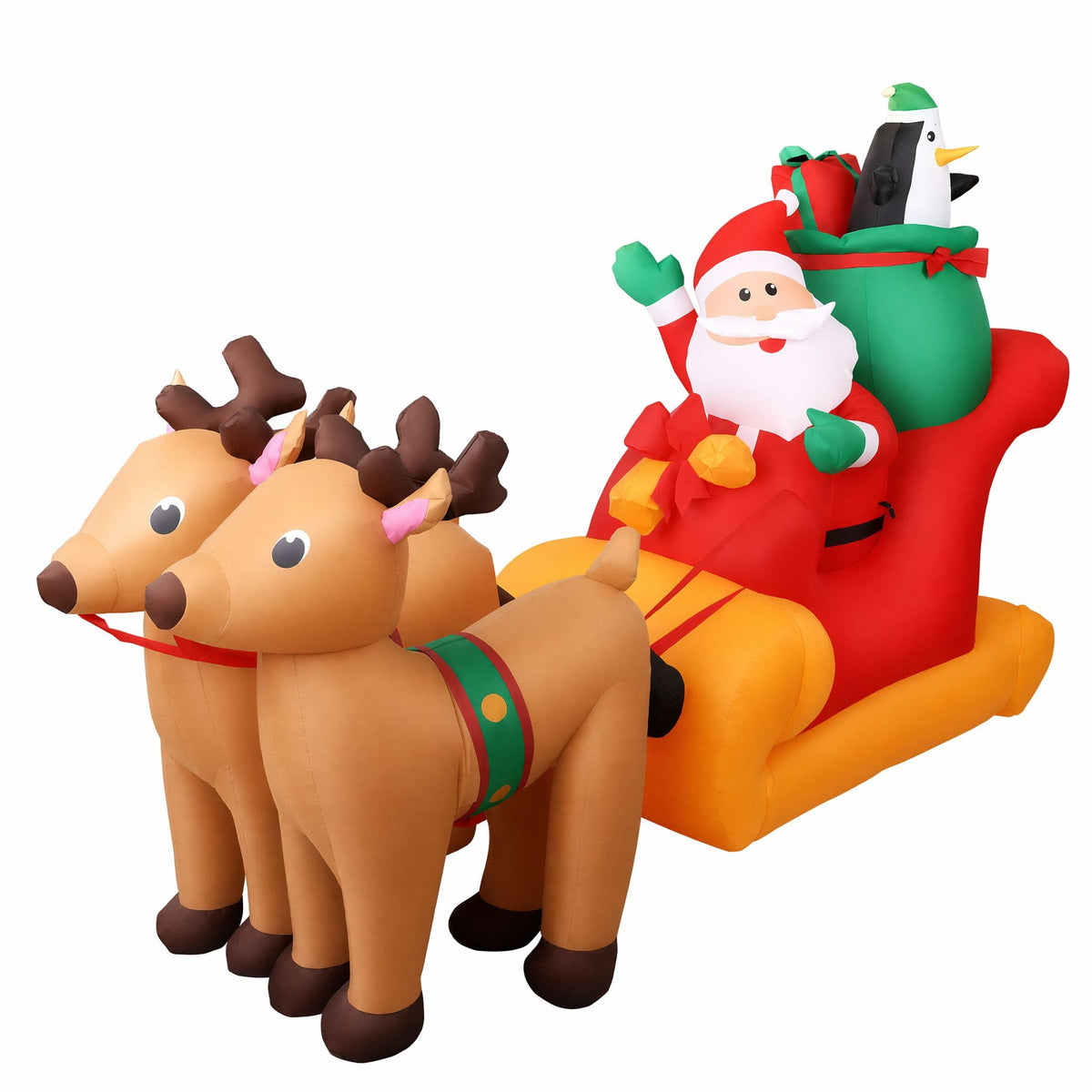 Jingle Jollys Occasions > Christmas > Christmas Decorations Jingle Jollys Christmas Inflatable Santa Sleigh 2.2M Illuminated Decorations