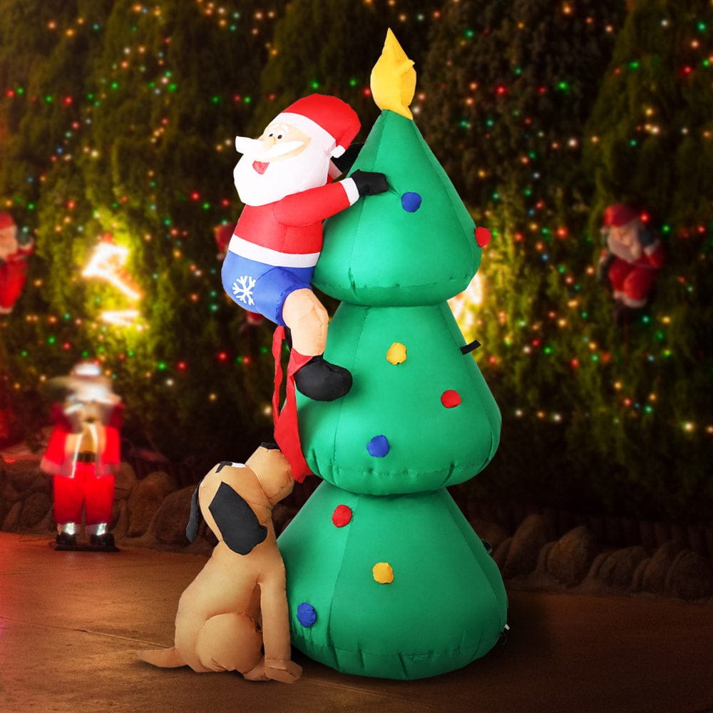 Jingle Jollys Occasions > Christmas > Christmas Decorations Jingle Jollys Christmas Inflatable Santa Tree 1.8M Illuminated Decorations