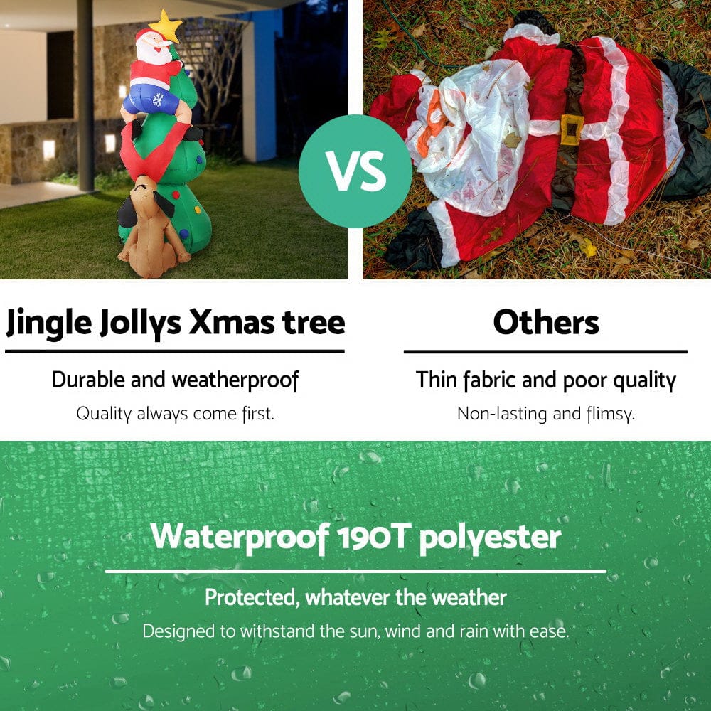 Jingle Jollys Occasions > Christmas > Christmas Decorations Jingle Jollys Christmas Inflatable Santa Tree 1.8M Illuminated Decorations