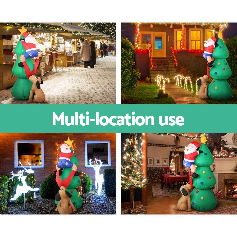 Jingle Jollys Occasions > Christmas > Christmas Decorations Jingle Jollys Christmas Inflatable Santa Tree 1.8M Illuminated Decorations