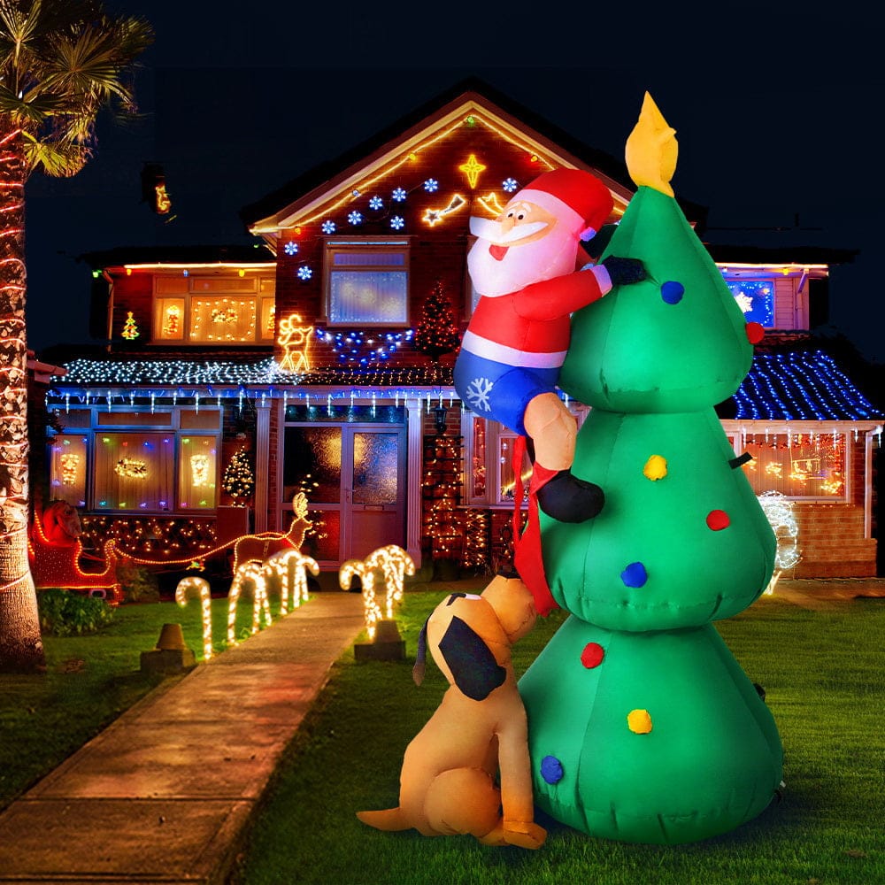 Jingle Jollys Occasions > Christmas > Christmas Decorations Jingle Jollys Christmas Inflatable Santa Tree 1.8M Illuminated Decorations