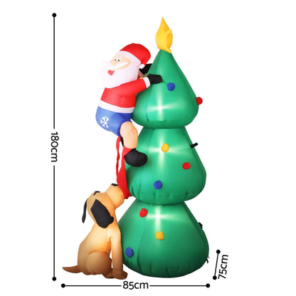 Jingle Jollys Occasions > Christmas > Christmas Decorations Jingle Jollys Christmas Inflatable Santa Tree 1.8M Illuminated Decorations