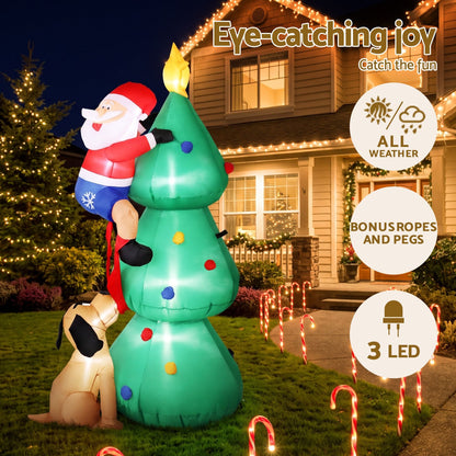 Jingle Jollys Occasions > Christmas > Christmas Decorations Jingle Jollys Christmas Inflatable Santa Tree 1.8M Illuminated Decorations
