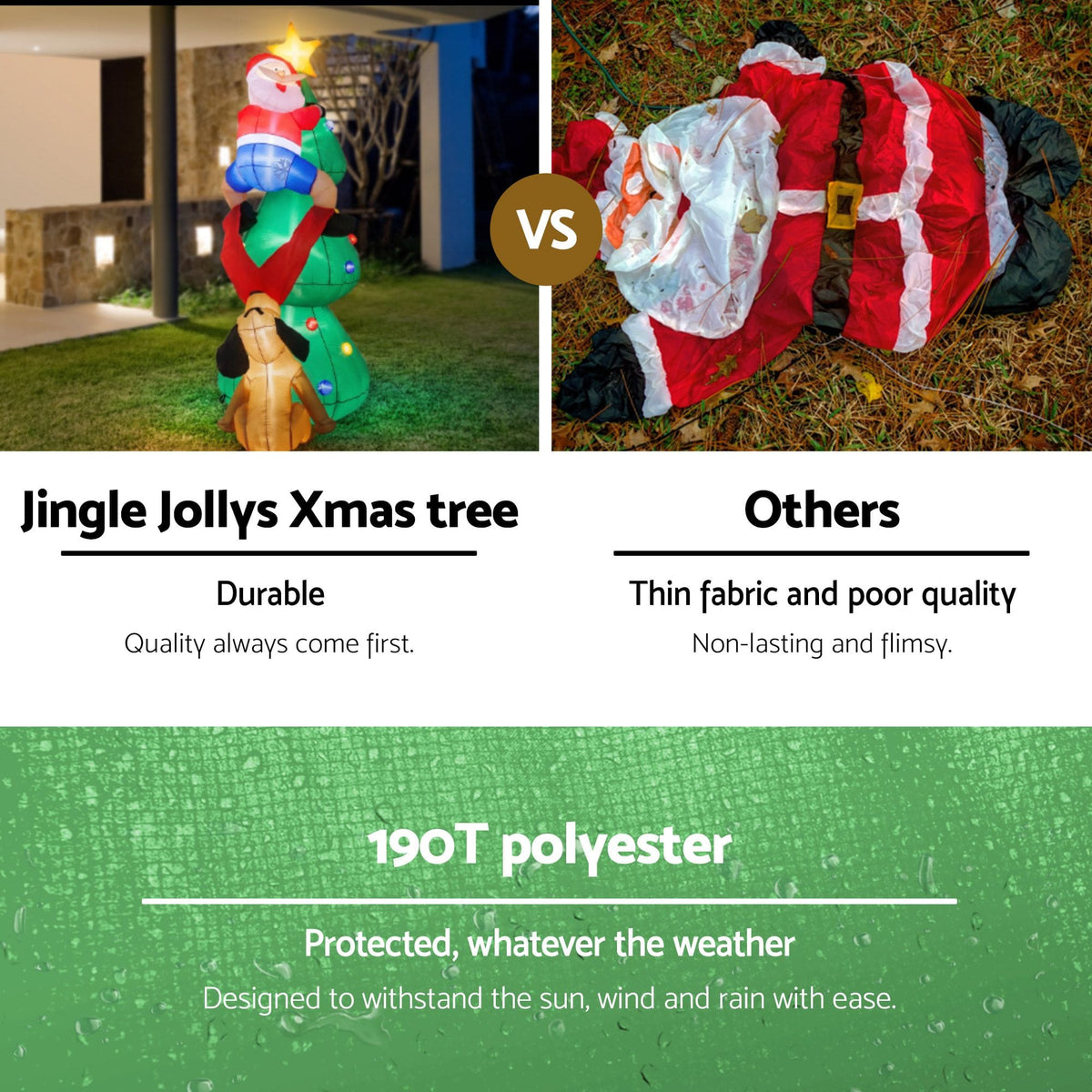 Jingle Jollys Occasions > Christmas > Christmas Decorations Jingle Jollys Christmas Inflatable Santa Tree 1.8M Illuminated Decorations